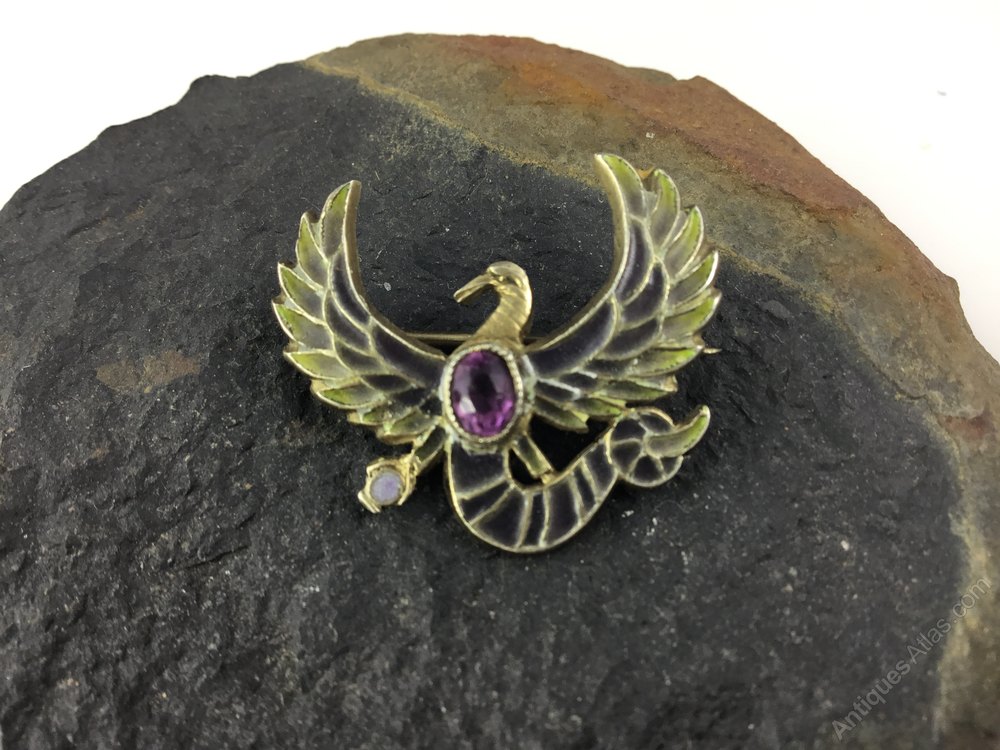 Antiques Atlas Austrian Art Nouveau Jugendstil Phoenix Brooch