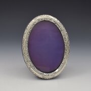 Art Nouveau Embossed Silver Oval Photo Frame