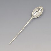 Fine George II Silver Mote Spoon Jeremiah Lee 1730