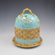 George Jones Majolica Apple Blossom Cheese Bell