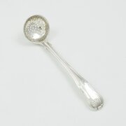 Georgian Silver Kings Hourglass Spice Sifter Spoon