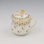 Lovely French Paris Porcelain Custard Cup & Cover 