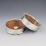 Pair Georgian Sterling Silver Wine Bottle Coasters