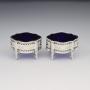 Pair Of Victorian Pierced Silver Serpentine Salts