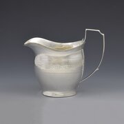 Pretty Georgian Silver Bright Cut Engrave Milk Jug