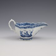 Rare Bow Porcelain Blue & White Sauce Boat C.1762