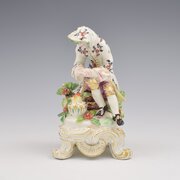 Rare Bow Porcelain Figure Of Winter Rustic Seasons