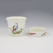 Rare C18th Derby Potting / Flower Pot & Stand 