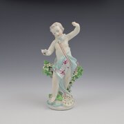 Rare Derby Porcelain Figure Cupid With Doves  Key
