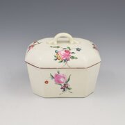 Rare Early Derby Porcelain Rectangular Butter Tub 