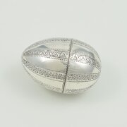 Rare Georgian Bright Cut Silver Egg Nutmeg Grater