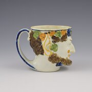 Rare Staffordshire Prattware Pearlware Bacchus Mug