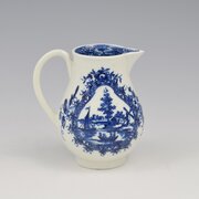 Rare Worcester Porcelain Landscape Patt. Milk Jug 