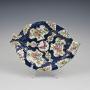 Rare Worcester Scale Butterfly & Blue Leaf Dish 