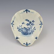 Rare Worcester Shell Pickle Dish 2 Peony Rock Bird