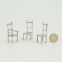 Set Of Antique Dutch Miniature Silver Chairs 