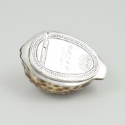 Stunning Georgian Silver Mounted Cowrie Snuff Box