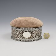 Victorian Pin Cushion Pierced Silver Jewellery Box
