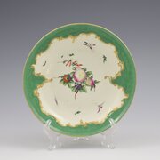 Worcester Green Ground & Spotted Fruit Saucer Dish