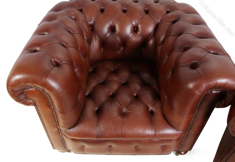 Antiques Atlas - A Pair Of Vintage Leather Chesterfield Club Chairs ...