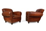 French Leather Club Chairs C1940