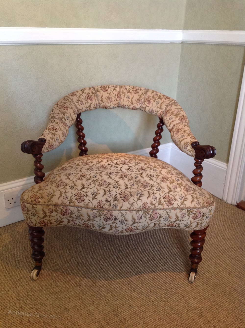 Antique C1840 Victorian Walnut Tub Chair Antiques Atlas