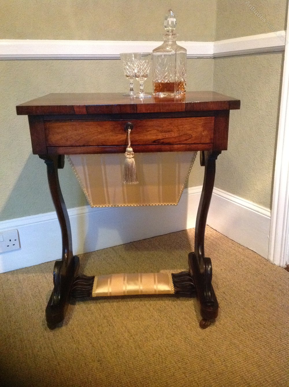 Regency (c1820) Fine Antique Rosewood Sewing Table Antiques Atlas