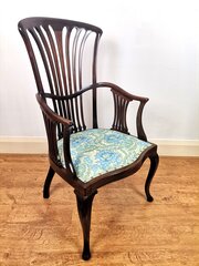Art Nouveau High Back Armchair