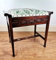 Edwardian Arts & Crafts Fret-carved Stool