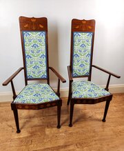 Liberty Style Art Nouveau High Back Chairs