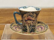 Rare Wm Moorcroft Revived Cornflower Cup & Saucer
