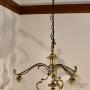 Arts & Crafts chandelier vaseline glass shades