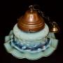 Arts & Crafts vaseline glass copper ceiling light