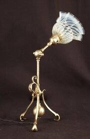 Arts And Crafts WAS Benson Style Brass Table Lamp 
