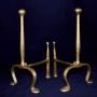 C.F.A. Voysey Arts and Crafts Brass firedogs 