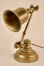 Rare Industrial Dugdill Brass Daisy Cog Table Lamp
