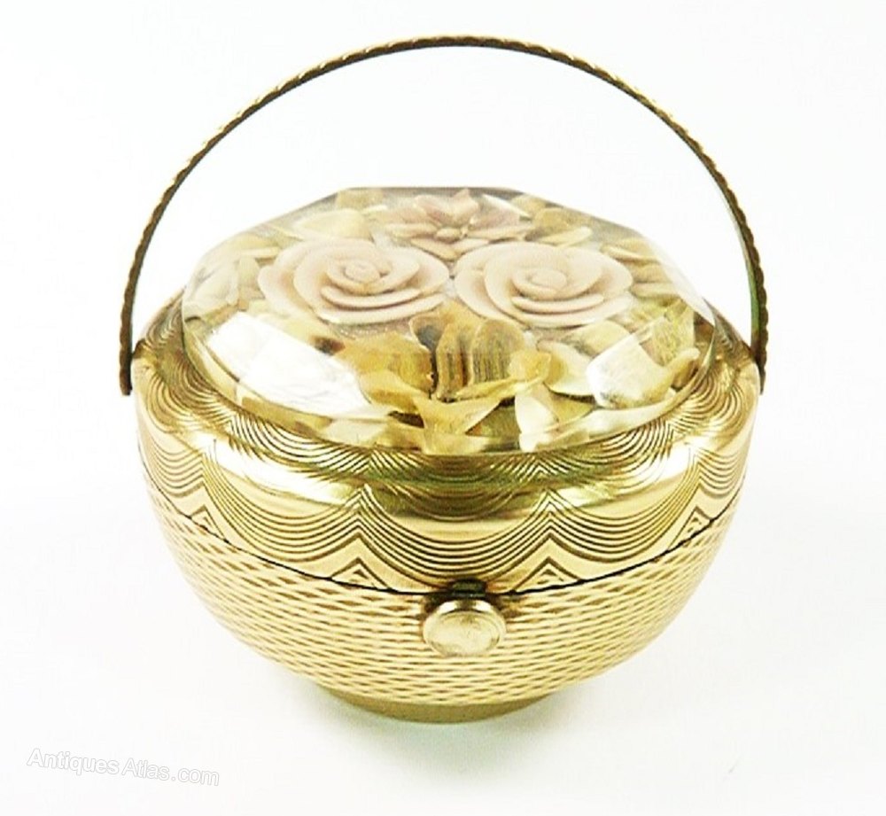 Antiques Atlas 1950s Kigu Novelty Basket Powder Compact