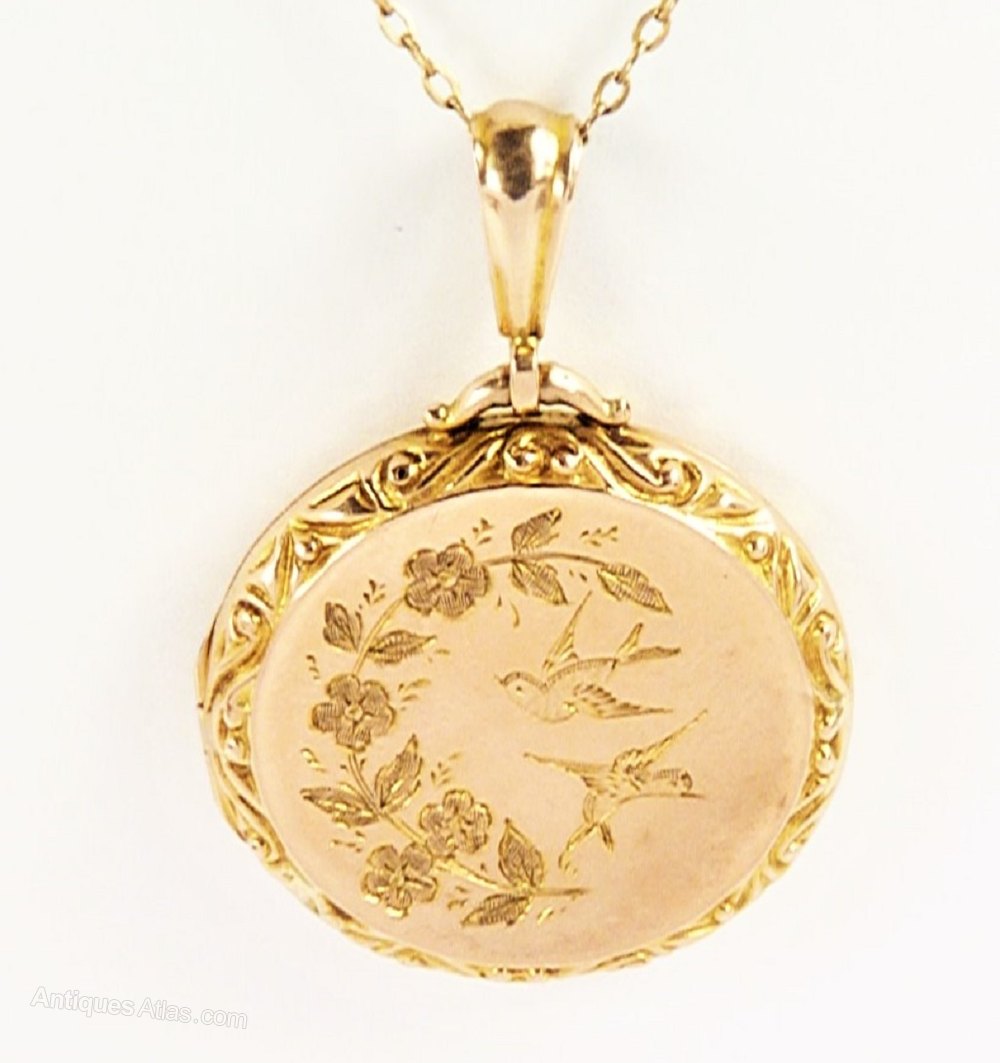 Antiques Atlas Antique 9 Carat Gold Locket Necklace