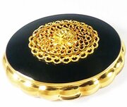 Black Enamel Golden Filigree Kigu Music Box
