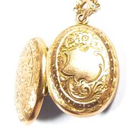 Ornate Solid Gold Antique Portrait Locket