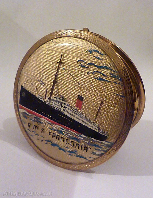 Stratton Ship Antiques Atlas - Rare Stratton Enamel Ship Compact as395a441