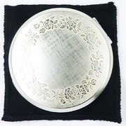 Silver Rose Makeup Mirror Compact