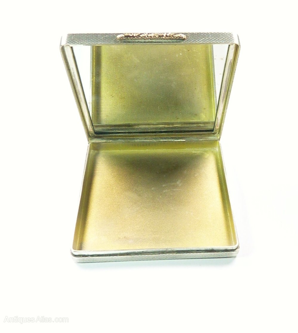 Antiques Atlas Sterling Silver Rose Gold Compact Mirror 1946