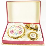 Unused Vintage Vanity Set Floral Embroidery