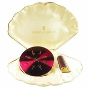 Vintage Crimson Lipstick Compact Mirror Set