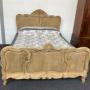 Bleached Carved Oak French King Size Bed 