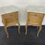 Bleached Oak French Bedside Cabinets 
