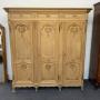 Bleached Oak Triple French Armoire 
