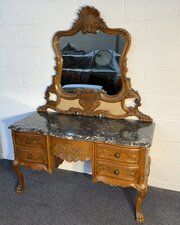Carved Oak Dressing Table 