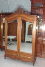 Carved Oak French Armoire